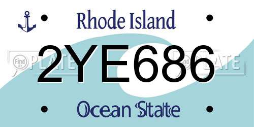 2YE686 Rhode Island License Plate