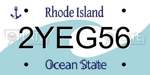 2YEG56 Rhode Island License Plate