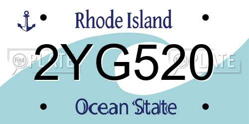 2YG520 Rhode Island License Plate