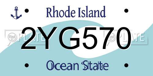 2YG570 Rhode Island License Plate