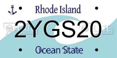 2YGS20 Rhode Island License Plate