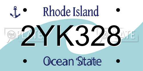2YK328 Rhode Island License Plate