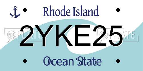 2YKE25 Rhode Island License Plate