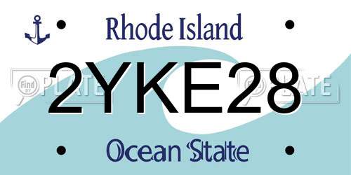 2YKE28 Rhode Island License Plate