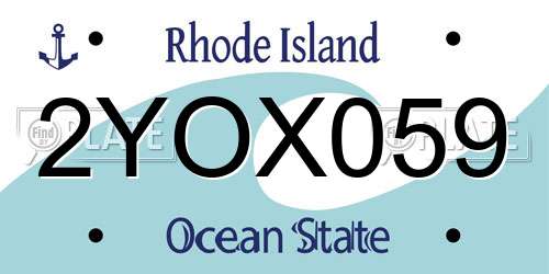 2YOX059 Rhode Island License Plate