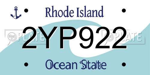 2YP922 Rhode Island License Plate