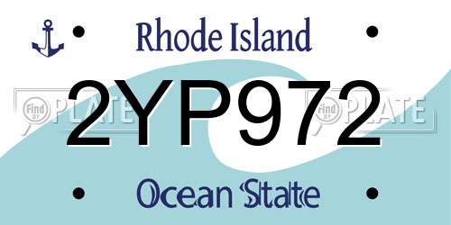 2YP972 Rhode Island License Plate