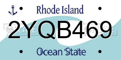 2YQB469 Rhode Island License Plate