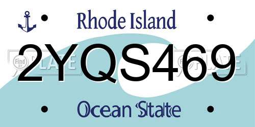 2YQS469 Rhode Island License Plate