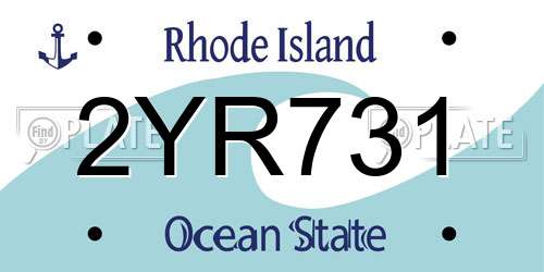 2YR731 Rhode Island License Plate