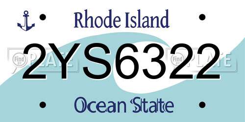 2YS6322 Rhode Island License Plate