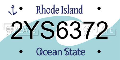 2YS6372 Rhode Island License Plate