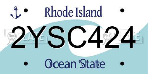 2YSC424 Rhode Island License Plate