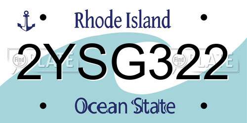 2YSG322 Rhode Island License Plate