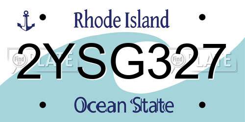 2YSG327 Rhode Island License Plate