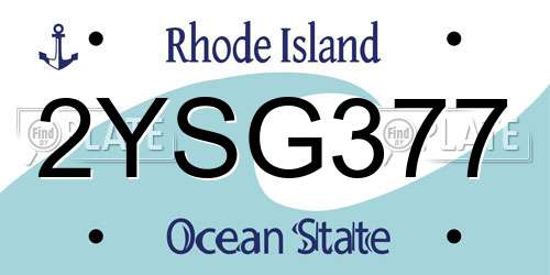 2YSG377 Rhode Island License Plate