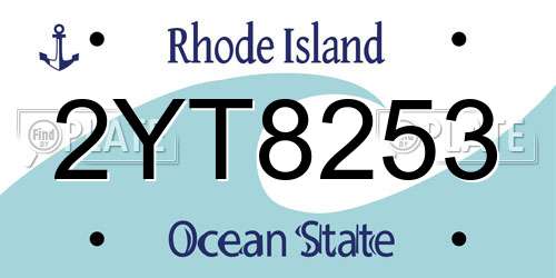 2YT8253 Rhode Island License Plate