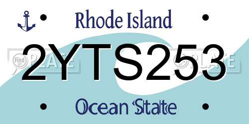 2YTS253 Rhode Island License Plate