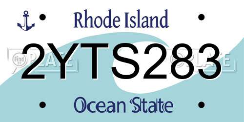 2YTS283 Rhode Island License Plate