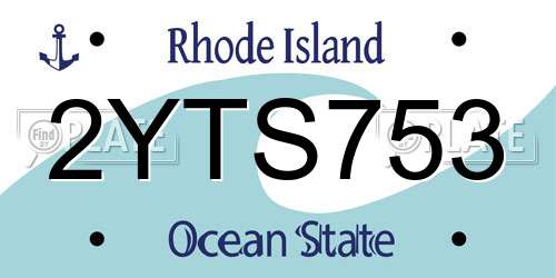 2YTS753 Rhode Island License Plate