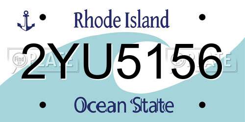 2YU5156 Rhode Island License Plate