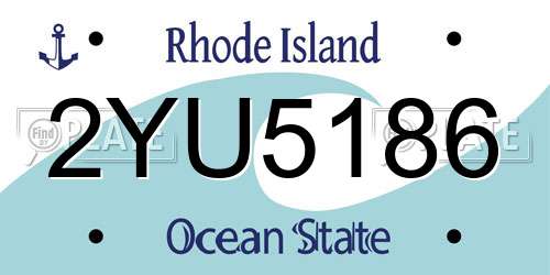 2YU5186 Rhode Island License Plate