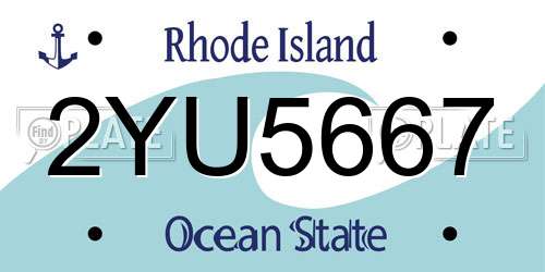 2YU5667 Rhode Island License Plate