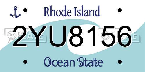 2YU8156 Rhode Island License Plate