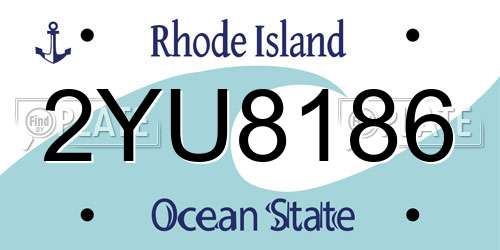 2YU8186 Rhode Island License Plate