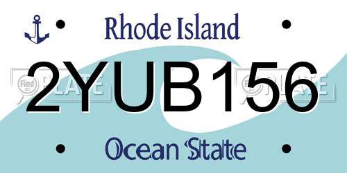 2YUB156 Rhode Island License Plate