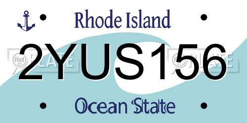 2YUS156 Rhode Island License Plate