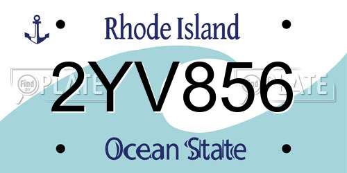 2YV856 Rhode Island License Plate