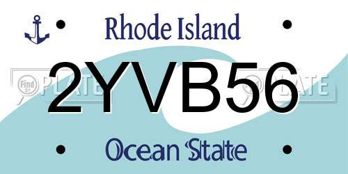 2YVB56 Rhode Island License Plate