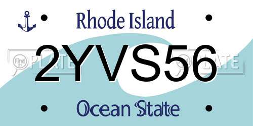2YVS56 Rhode Island License Plate