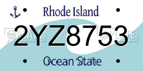 2YZ8753 Rhode Island License Plate