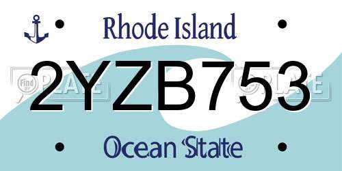 2YZB753 Rhode Island License Plate