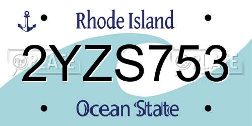 2YZS753 Rhode Island License Plate