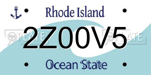 2Z00V5 Rhode Island License Plate