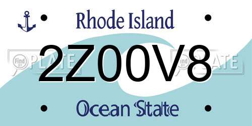 2Z00V8 Rhode Island License Plate
