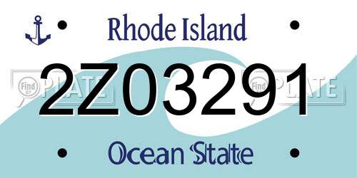 2Z03291 Rhode Island License Plate