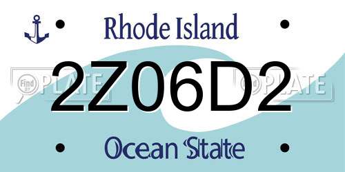 2Z06D2 Rhode Island License Plate