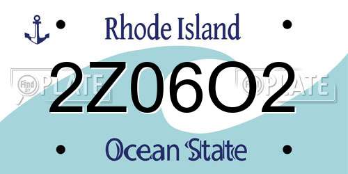 2Z06O2 Rhode Island License Plate