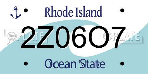 2Z06O7 Rhode Island License Plate