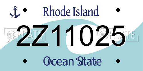 2Z11025 Rhode Island License Plate