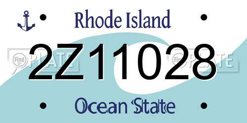 2Z11028 Rhode Island License Plate