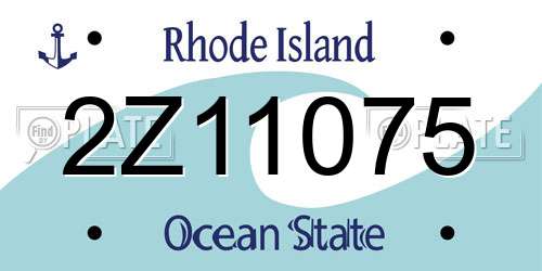 2Z11075 Rhode Island License Plate