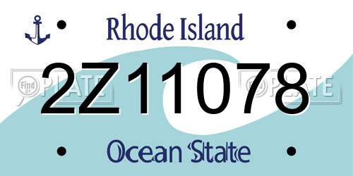 2Z11078 Rhode Island License Plate
