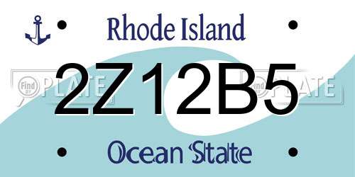 2Z12B5 Rhode Island License Plate
