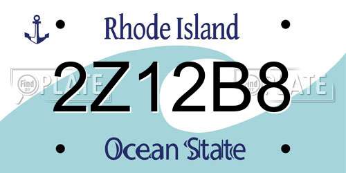 2Z12B8 Rhode Island License Plate