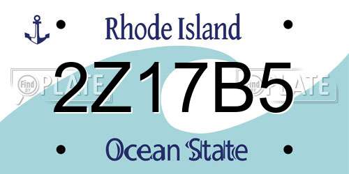 2Z17B5 Rhode Island License Plate